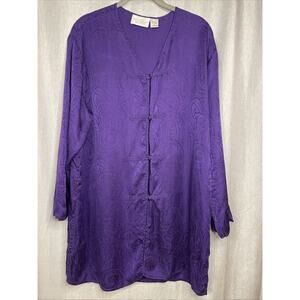 Vintage Victoria's Secret Size Medium Gold Label - Purple 100% Silk Nightshirt